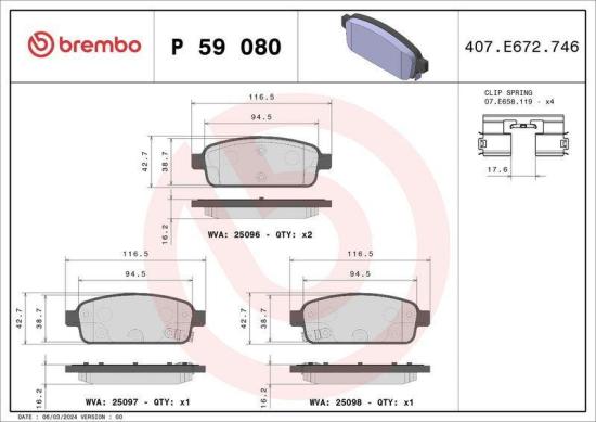 BREMBO Bremsscheibe 08.B351.1X + Bremsbelagsatz, Scheibenbremse P 59 080X Bild BREMBO Bremsscheibe 08.B351.1X + Bremsbelagsatz, Scheibenbremse P 59 080X