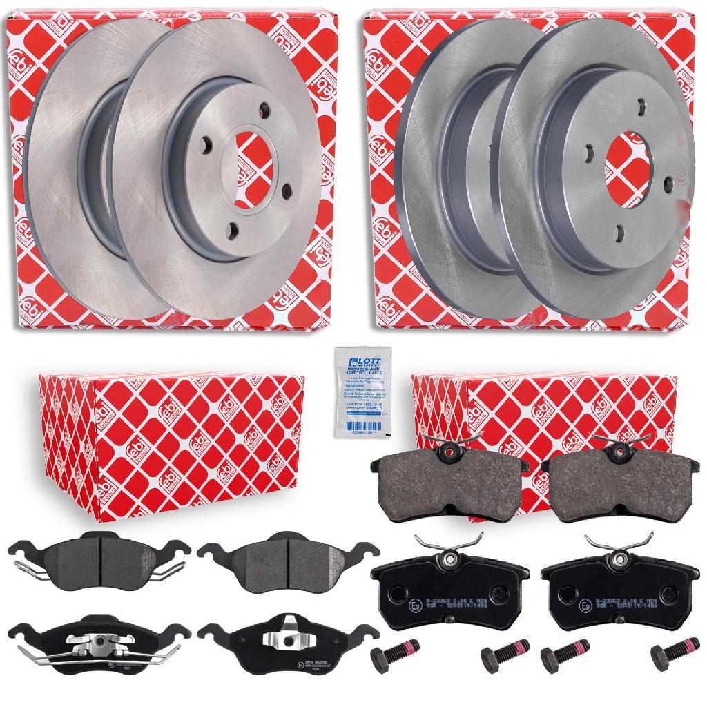 FEBI BILSTEIN Bremsbelagsatz, Scheibenbremse 16279 + Bremsscheibe 12578 + Bremsbelagsatz, Scheibenbremse 16167 + Bremsscheibe 05652