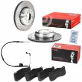 BREMBO Warnkontakt, Bremsbelagverschleiß A 00 213 + Bremsbelagsatz, Scheibenbremse P 06 041 + Bremsscheibe 09.C420.13