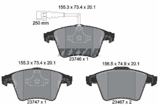 TEXTAR Bremsbelagsatz, Scheibenbremse 2374602 + Bremsscheibe 92279505 Bild TEXTAR Bremsbelagsatz, Scheibenbremse 2374602 + Bremsscheibe 92279505