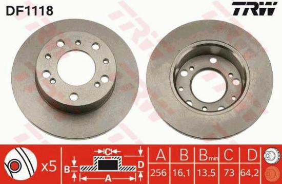 TRW Bremsscheibe DF1118 + Bremsbelagsatz, Scheibenbremse GDB695 Bild TRW Bremsscheibe DF1118 + Bremsbelagsatz, Scheibenbremse GDB695