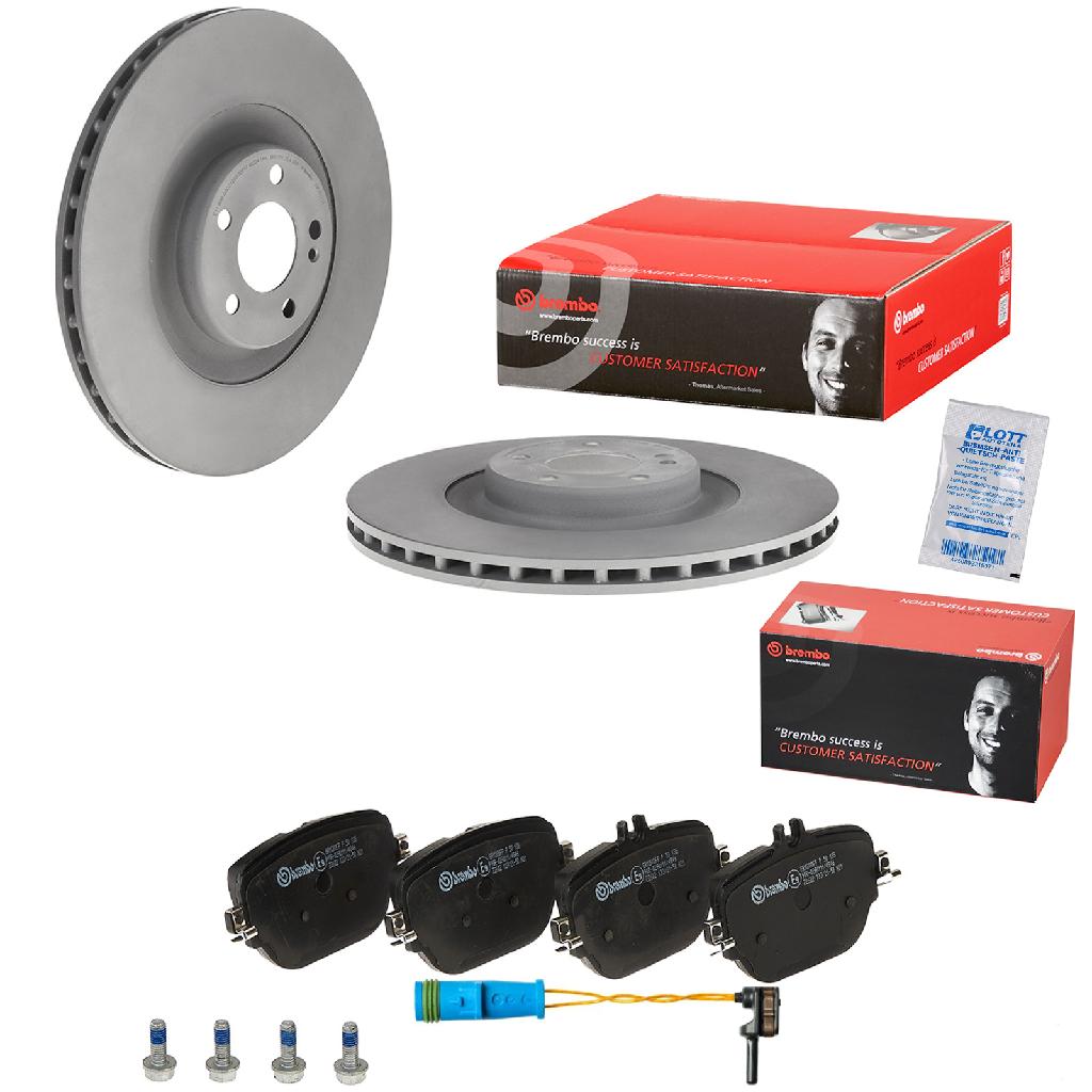 BREMBO Bremsscheibe 09.D532.13 + Bremsbelagsatz, Scheibenbremse P 50 138 + Warnkontakt, Bremsbelagverschleiß A 00 353