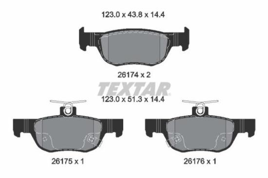 TEXTAR Bremsscheibe 92267703 + Bremsbelagsatz, Scheibenbremse 2617401 Bild TEXTAR Bremsscheibe 92267703 + Bremsbelagsatz, Scheibenbremse 2617401