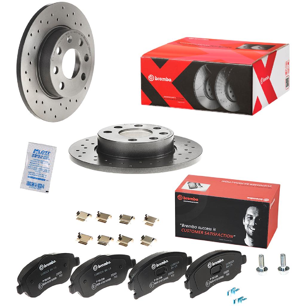 BREMBO Bremsscheibe 08.8638.1X + Bremsbelagsatz, Scheibenbremse P 59 036