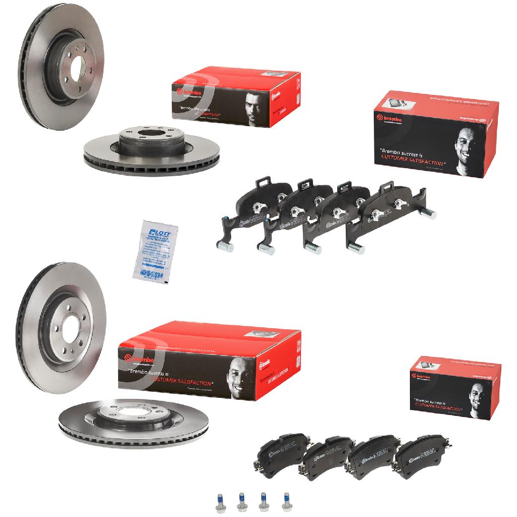 BREMBO Bremsbelagsatz, Scheibenbremse P 85 164 + Bremsscheibe 09.B969.11 + Bremsbelagsatz, Scheibenbremse P 85 154 + Bremsscheibe 09.E833.11