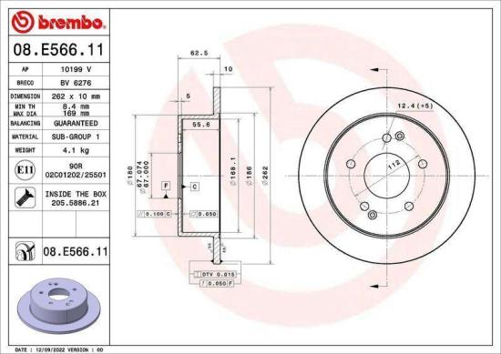 BREMBO Bremsscheibe 08.E566.11 + Bremsbelagsatz, Scheibenbremse P 30 036 + Bremsscheibe 09.D724.11 + Bremsbelagsatz, Scheibenbremse P 30 047 Bild BREMBO Bremsscheibe 08.E566.11 + Bremsbelagsatz, Scheibenbremse P 30 036 + Bremsscheibe 09.D724.11 + Bremsbelagsatz, Scheibenbremse P 30 047