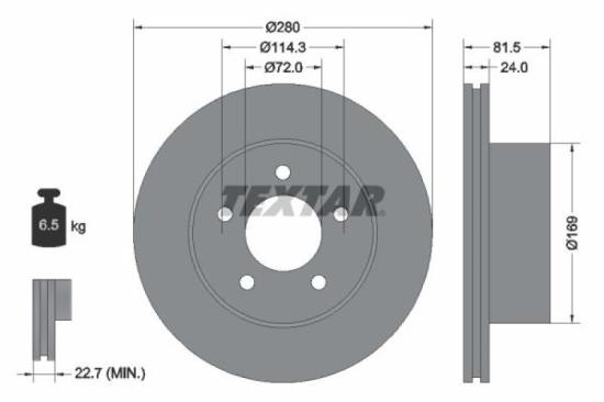 TEXTAR Bremsscheibe 92113500 + Bremsbelagsatz, Scheibenbremse 2182202 Bild TEXTAR Bremsscheibe 92113500 + Bremsbelagsatz, Scheibenbremse 2182202