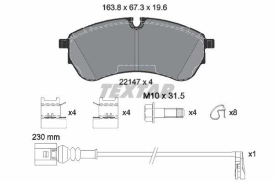 TEXTAR Bremsbelagsatz, Scheibenbremse 2214703 + Bremsscheibe 92288403 Bild TEXTAR Bremsbelagsatz, Scheibenbremse 2214703 + Bremsscheibe 92288403