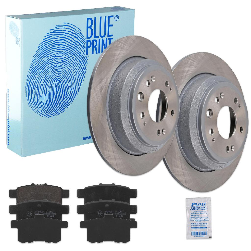 BLUE PRINT Bremsbelagsatz, Scheibenbremse ADH24281 + Bremsscheibe ADH243111