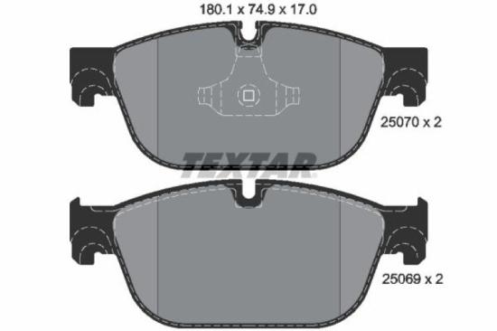 TEXTAR Bremsbelagsatz, Scheibenbremse 2507001 + Bremsscheibe 92256003 Bild TEXTAR Bremsbelagsatz, Scheibenbremse 2507001 + Bremsscheibe 92256003