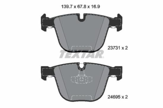 TEXTAR Bremsbelagsatz, Scheibenbremse 2373101 + Warnkontakt, Bremsbelagverschleiß 98042500 + Bremsscheibe 92270003 Bild TEXTAR Bremsbelagsatz, Scheibenbremse 2373101 + Warnkontakt, Bremsbelagverschleiß 98042500 + Bremsscheibe 92270003