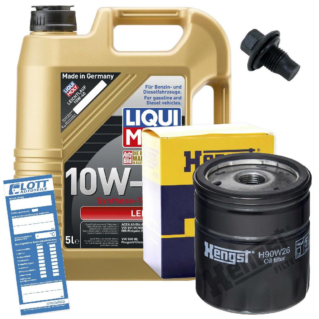 MAPCO Verschlussschraube, Ölwanne 95949 LIQUI MOLY Motoröl 1310 HENGST FILTER Ölfilter H90W26