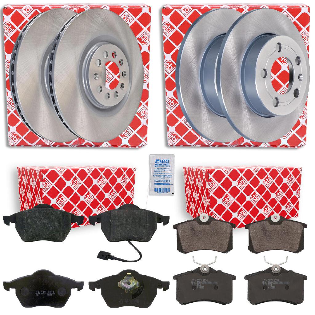 FEBI BILSTEIN Bremsscheibe 19096 + Bremsbelagsatz, Scheibenbremse 16334 + Bremsbelagsatz, Scheibenbremse 16488 + Bremsscheibe 26170