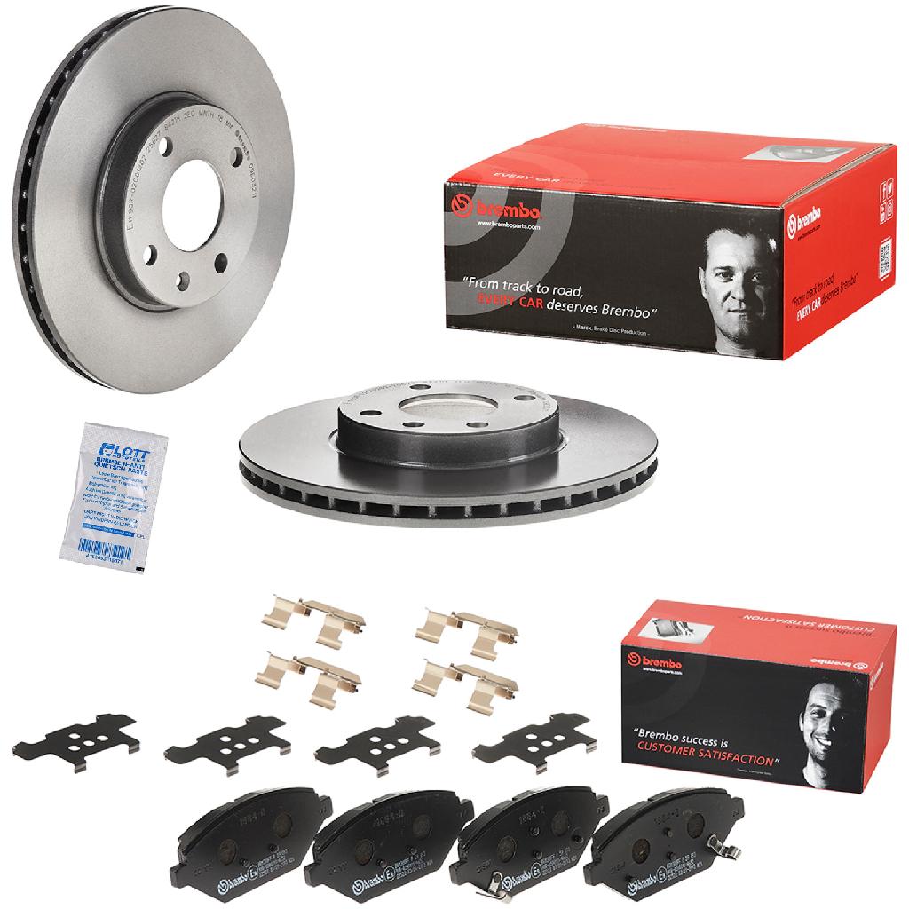 BREMBO Bremsbelagsatz, Scheibenbremse P 59 093 + Bremsscheibe 09.E032.11