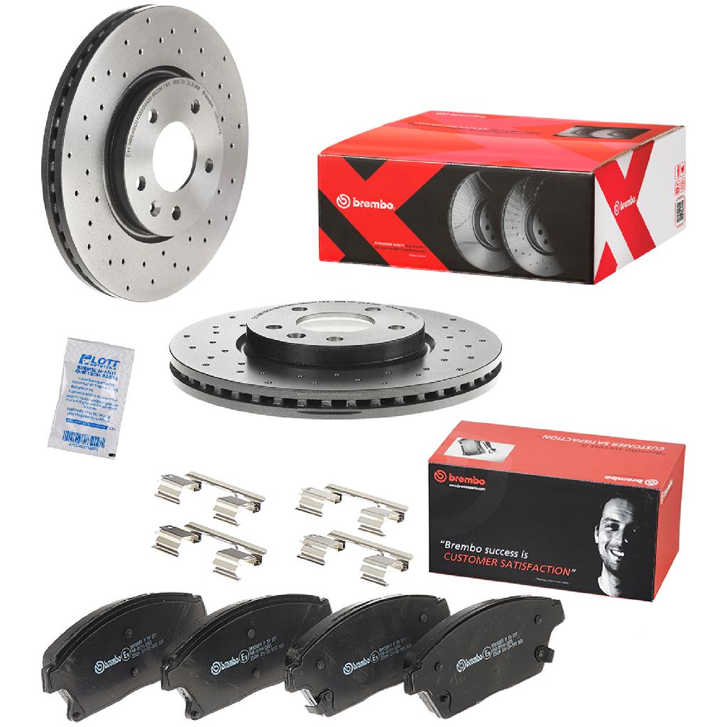 BREMBO Bremsbelagsatz, Scheibenbremse P 59 077 + Bremsscheibe 09.B356.1X