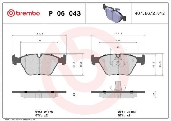 BREMBO Bremsscheibe 09.9581.11 + Bremsbelagsatz, Scheibenbremse P 06 043 + Warnkontakt, Bremsbelagverschleiß A 00 240 Bild BREMBO Bremsscheibe 09.9581.11 + Bremsbelagsatz, Scheibenbremse P 06 043 + Warnkontakt, Bremsbelagverschleiß A 00 240