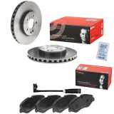 BREMBO Warnkontakt, Bremsbelagverschleiß A 00 287 + Bremsscheibe 09.C063.11 + Bremsbelagsatz, Scheibenbremse P 50 129