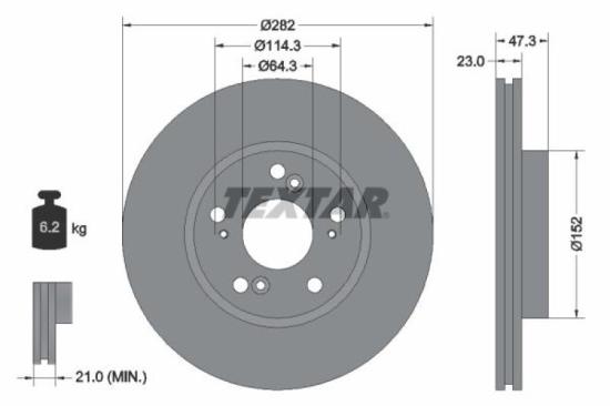 TEXTAR Bremsscheibe 92128400 + Bremsbelagsatz, Scheibenbremse 2386801 Bild TEXTAR Bremsscheibe 92128400 + Bremsbelagsatz, Scheibenbremse 2386801