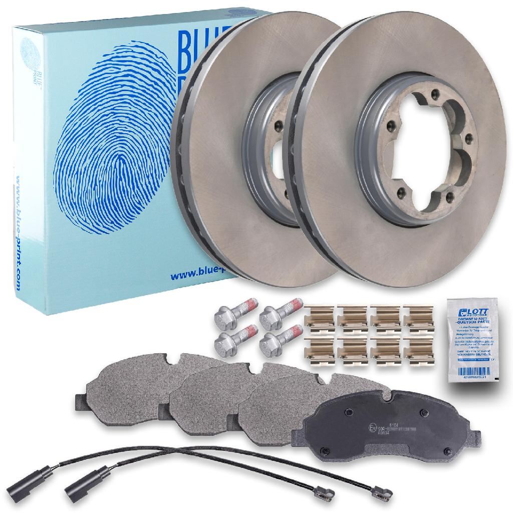 BLUE PRINT Bremsbelagsatz, Scheibenbremse ADF124211 + Bremsscheibe ADBP430075