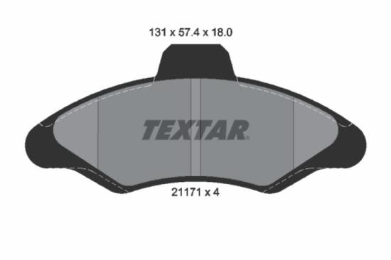 TEXTAR Bremsbelagsatz, Scheibenbremse 2117105 + Bremsscheibe 92051003 Bild TEXTAR Bremsbelagsatz, Scheibenbremse 2117105 + Bremsscheibe 92051003