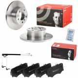 BREMBO Warnkontakt, Bremsbelagverschleiß A 00 281 + Bremsscheibe 08.5444.10 + Bremsbelagsatz, Scheibenbremse P 50 134