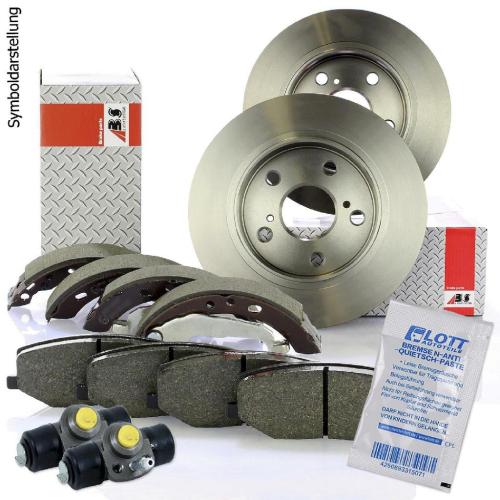 A.B.S. Bremsscheibe 16339 + Zubehörsatz, Feststellbremsbacken 0708Q + Bremsbackensatz, Feststellbremse 8950 + Bremsbelagsatz, Scheibenbremse 36824 Bild A.B.S. Bremsscheibe 16339 + Zubehörsatz, Feststellbremsbacken 0708Q + Bremsbackensatz, Feststellbremse 8950 + Bremsbelagsatz, Scheibenbremse 36824