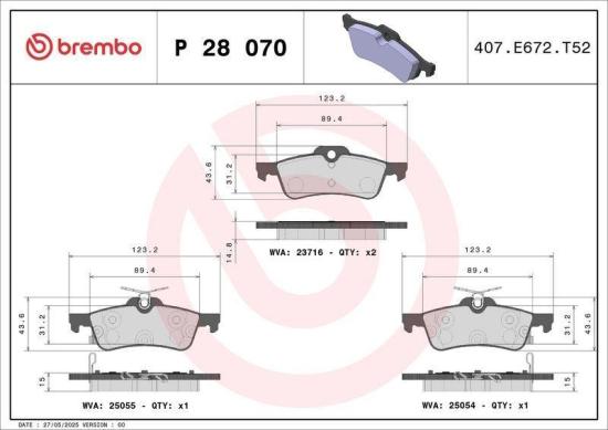 BREMBO Bremsscheibe 08.D217.11 + Bremsbelagsatz, Scheibenbremse P 28 070 Bild BREMBO Bremsscheibe 08.D217.11 + Bremsbelagsatz, Scheibenbremse P 28 070
