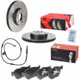 BREMBO Bremsscheibe 09.9923.1X + Warnkontakt, Bremsbelagverschleiß A 00 442 + Bremsbelagsatz, Scheibenbremse P 06 049