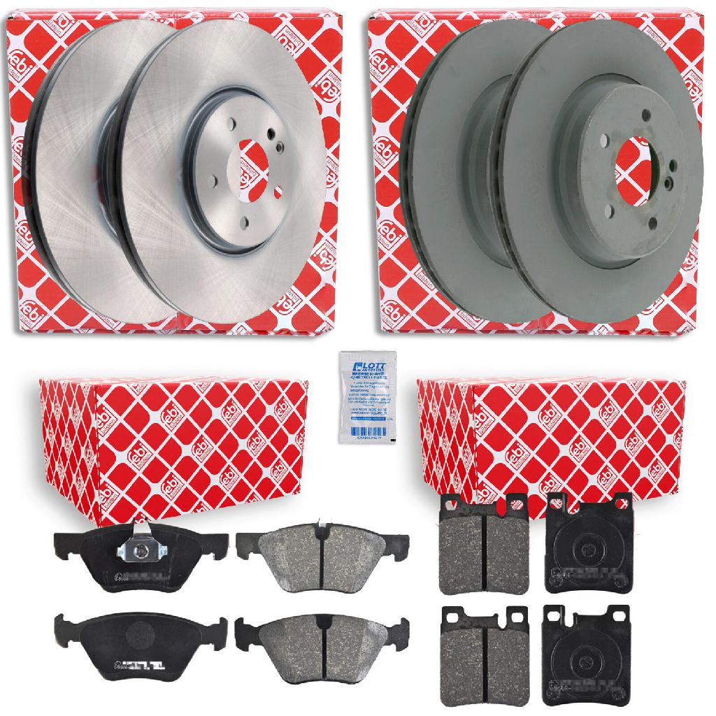 FEBI BILSTEIN Bremsbelagsatz, Scheibenbremse 16028 + Bremsscheibe 45895 + Bremsscheibe 23212 + Bremsbelagsatz, Scheibenbremse 16158