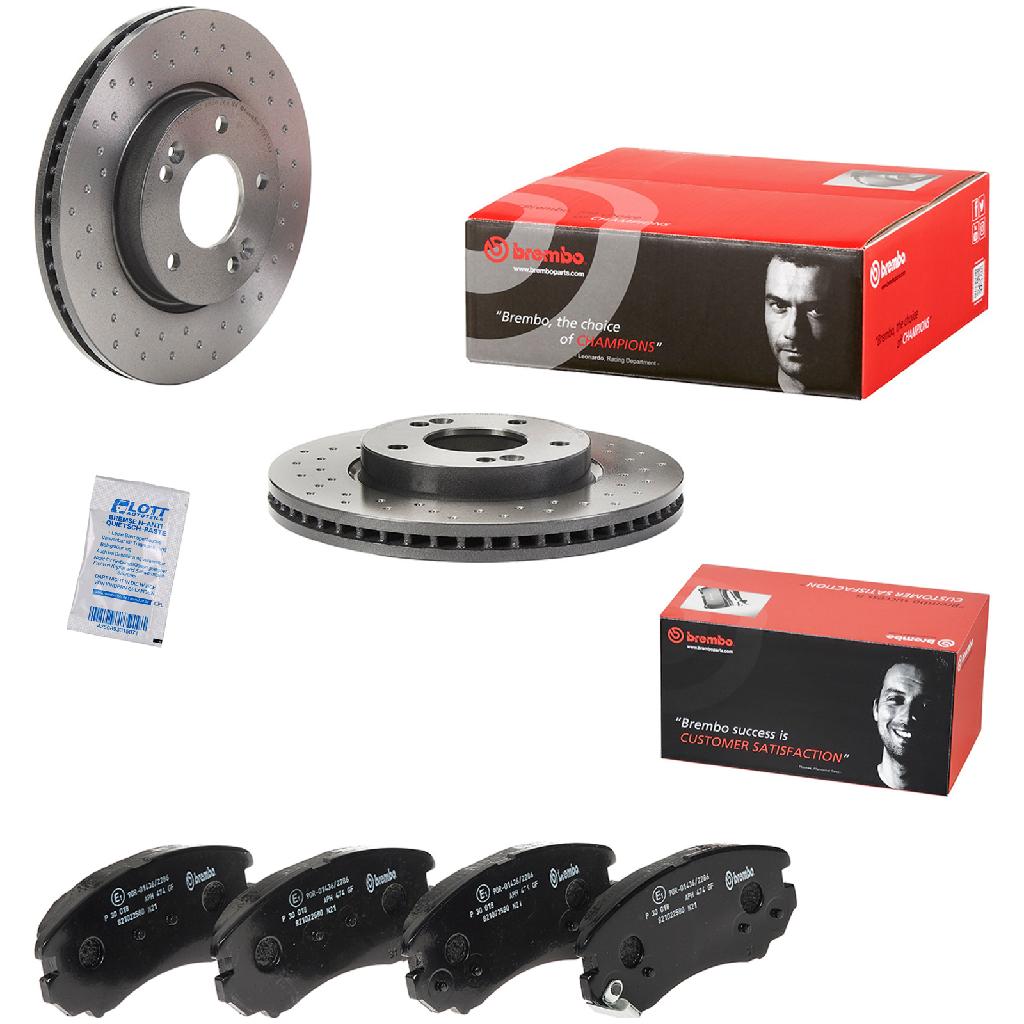 BREMBO Bremsscheibe 09.9574.4X + Bremsbelagsatz, Scheibenbremse P 30 018