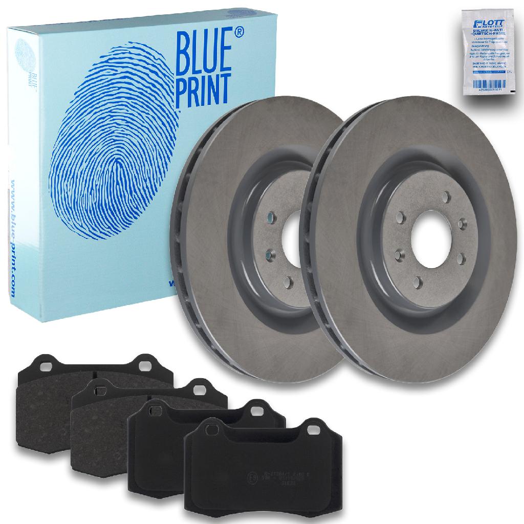 BLUE PRINT Bremsscheibe ADP154357 + Bremsbelagsatz, Scheibenbremse ADJ134232