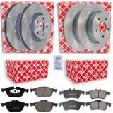 FEBI BILSTEIN Bremsscheibe 43887 + Bremsbelagsatz, Scheibenbremse 16718 + Bremsscheibe 24566 + Bremsbelagsatz, Scheibenbremse 116224