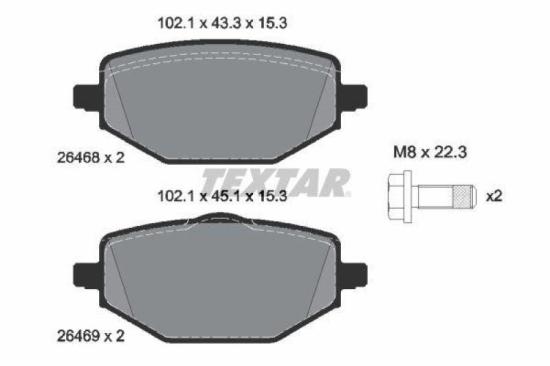 TEXTAR Bremsscheibe 92274003 + Bremsbelagsatz, Scheibenbremse 2646801 Bild TEXTAR Bremsscheibe 92274003 + Bremsbelagsatz, Scheibenbremse 2646801