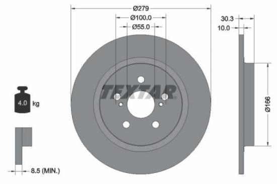 TEXTAR Bremsbelagsatz, Scheibenbremse 2501601 + Bremsbelagsatz, Scheibenbremse 2433601 + Bremsscheibe 92228303 + Bremsscheibe 92199300 Bild TEXTAR Bremsbelagsatz, Scheibenbremse 2501601 + Bremsbelagsatz, Scheibenbremse 2433601 + Bremsscheibe 92228303 + Bremsscheibe 92199300