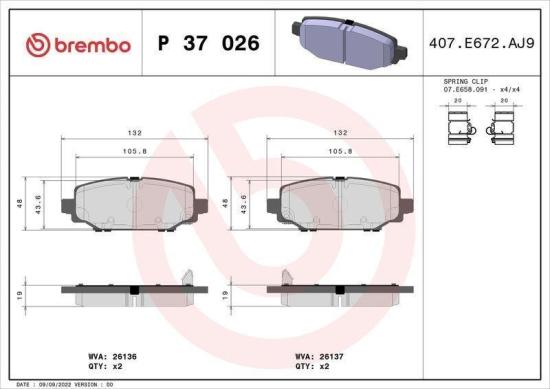 BREMBO Bremsscheibe 08.N352.11 + Bremsbelagsatz, Scheibenbremse P 37 026 Bild BREMBO Bremsscheibe 08.N352.11 + Bremsbelagsatz, Scheibenbremse P 37 026