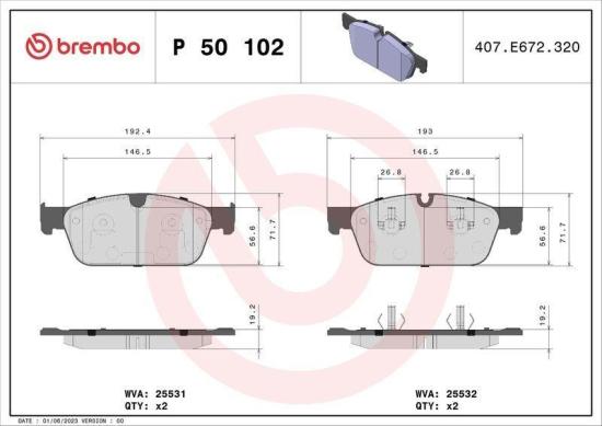 BREMBO Bremsscheibe 09.A958.21 + Bremsbelagsatz, Scheibenbremse P 50 102 + Warnkontakt, Bremsbelagverschleiß A 00 286 Bild BREMBO Bremsscheibe 09.A958.21 + Bremsbelagsatz, Scheibenbremse P 50 102 + Warnkontakt, Bremsbelagverschleiß A 00 286