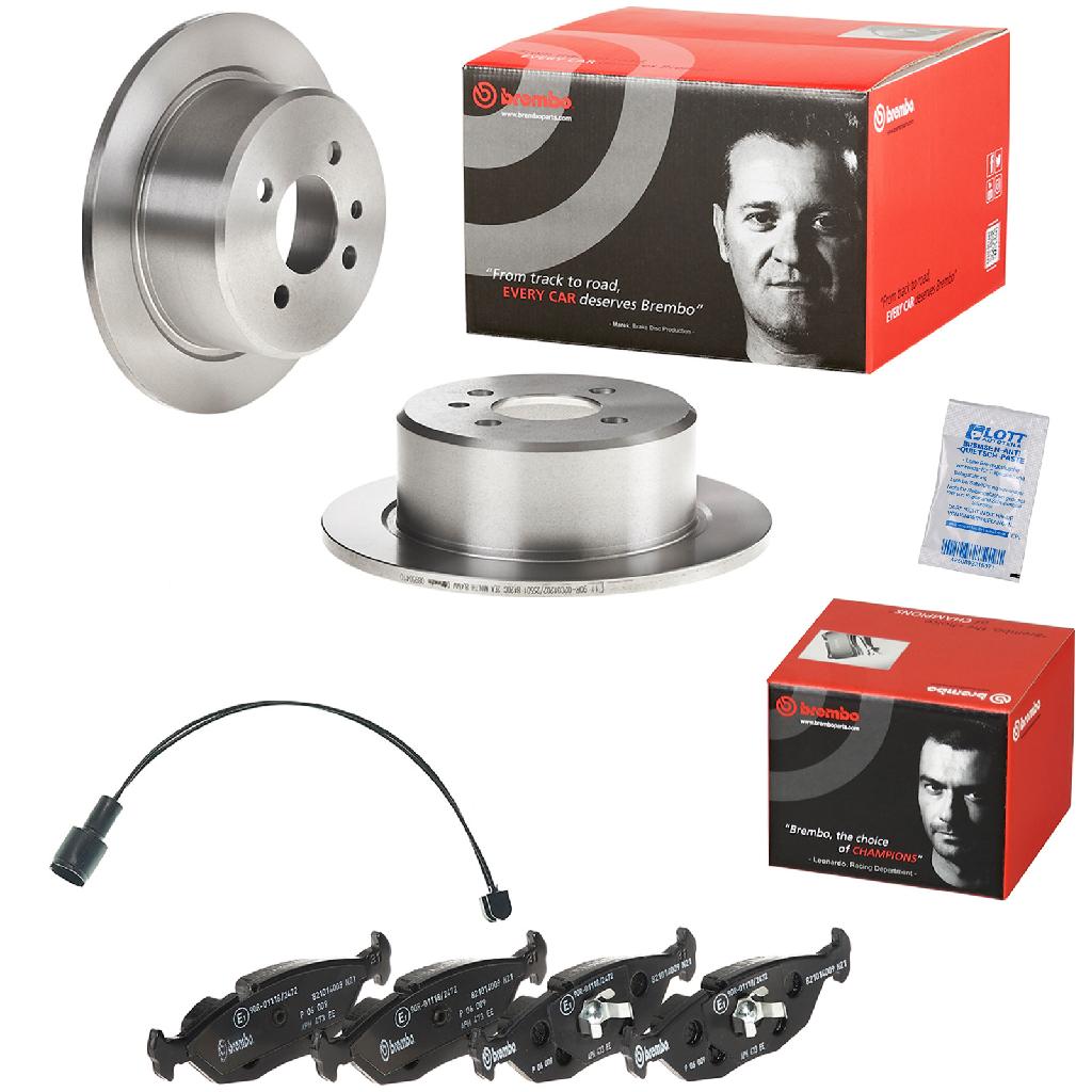 BREMBO Warnkontakt, Bremsbelagverschleiß A 00 215 + Bremsscheibe 08.9504.10 + Bremsbelagsatz, Scheibenbremse P 06 009