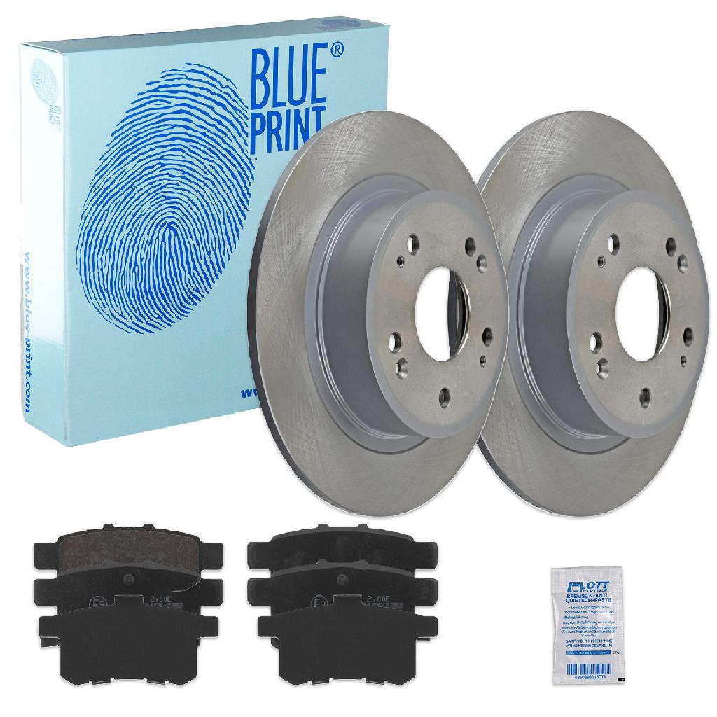 BLUE PRINT Bremsbelagsatz, Scheibenbremse ADH24281 + Bremsscheibe ADH243108