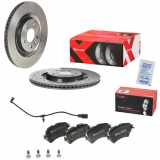 BREMBO Bremsscheibe 09.B969.1X + Bremsbelagsatz, Scheibenbremse P 85 154 + Warnkontakt, Bremsbelagverschleiß A 00 524