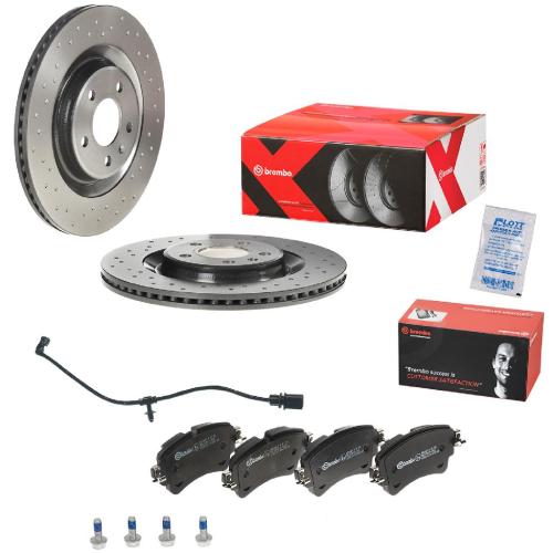BREMBO Bremsscheibe 09.B969.1X + Bremsbelagsatz, Scheibenbremse P 85 154 + Warnkontakt, Bremsbelagverschleiß A 00 524 Bild BREMBO Bremsscheibe 09.B969.1X + Bremsbelagsatz, Scheibenbremse P 85 154 + Warnkontakt, Bremsbelagverschleiß A 00 524