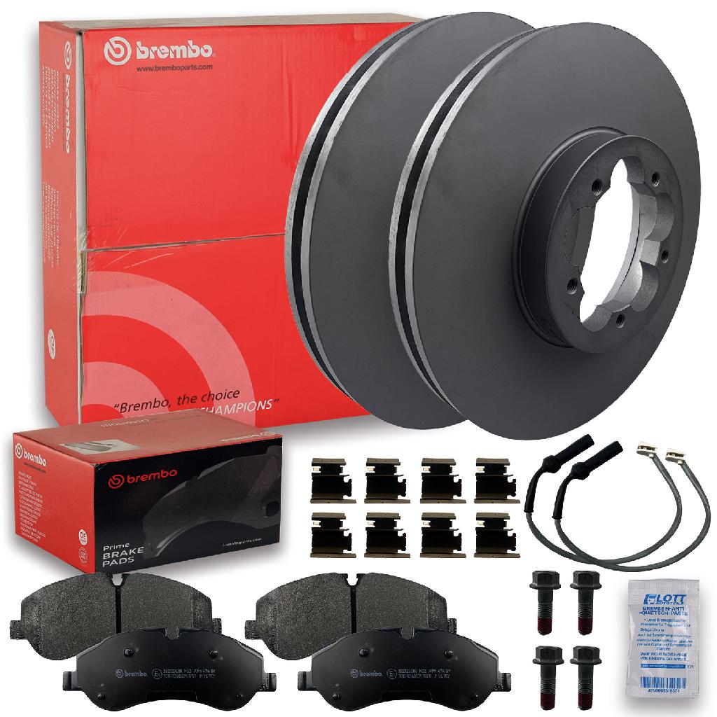 BREMBO Bremsbelagsatz, Scheibenbremse P 24 152 + Bremsscheibe 09.C240.10 + Warnkontakt, Bremsbelagverschleiß A 00 503