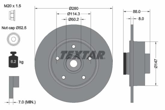 TEXTAR Bremsscheibe 92196003 + Bremsbelagsatz, Scheibenbremse 2482001 Bild TEXTAR Bremsscheibe 92196003 + Bremsbelagsatz, Scheibenbremse 2482001