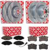 FEBI BILSTEIN Bremsbelagsatz, Scheibenbremse 16994 + Bremsbelagsatz, Scheibenbremse 16488 + Bremsscheibe 24384 + Bremsscheibe 23240