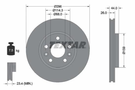TEXTAR Bremsbelagsatz, Scheibenbremse 2280301 + Bremsscheibe 92274003 + Bremsbelagsatz, Scheibenbremse 2646801 + Bremsscheibe 92300703 Bild TEXTAR Bremsbelagsatz, Scheibenbremse 2280301 + Bremsscheibe 92274003 + Bremsbelagsatz, Scheibenbremse 2646801 + Bremsscheibe 92300703