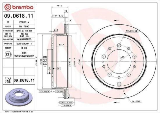 BREMBO Bremsscheibe 09.D618.11 + Bremsbelagsatz, Scheibenbremse P 83 098 Bild BREMBO Bremsscheibe 09.D618.11 + Bremsbelagsatz, Scheibenbremse P 83 098