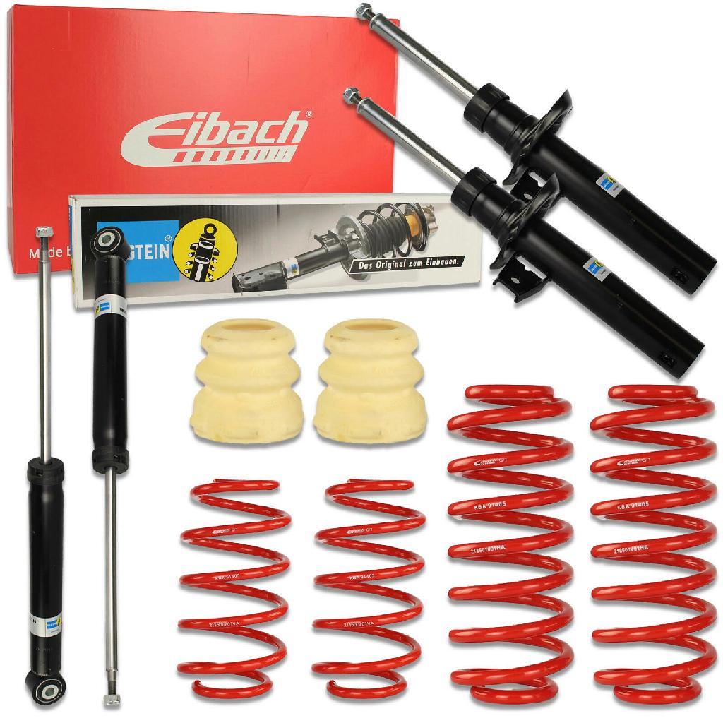 FEBI BILSTEIN Reparatursatz, Federbeinstützlager 37883 + Schutzkappe/Faltenbalg, Stoßdämpfer 36006 + Reparatursatz, Federbeinstützlager 37897 BILSTEIN Stoßdämpfer 22-183729 + Staubschutzsatz, Stoßdämpfer 11-115755 + Stoßdämpfer 19-183749 EIBACH Fahrwerkssatz, Federn E20-85-014-01-22
