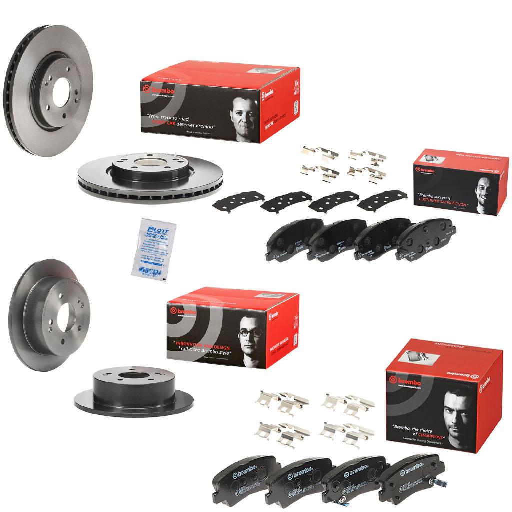 BREMBO Bremsscheibe 08.E566.11 + Bremsbelagsatz, Scheibenbremse P 30 036 + Bremsscheibe 09.D724.11 + Bremsbelagsatz, Scheibenbremse P 30 047