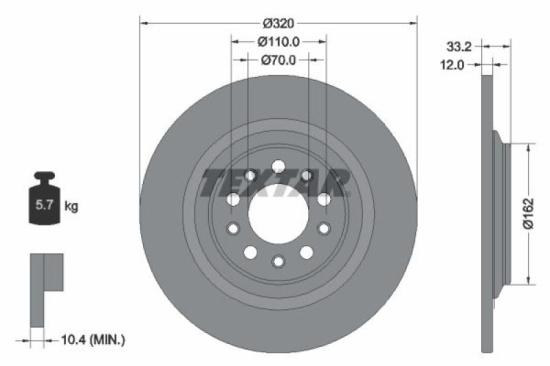 TEXTAR Bremsscheibe 92304103 + Bremsbelagsatz, Scheibenbremse 2573401 Bild TEXTAR Bremsscheibe 92304103 + Bremsbelagsatz, Scheibenbremse 2573401
