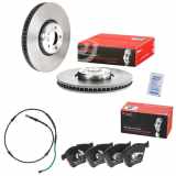 BREMBO Bremsbelagsatz, Scheibenbremse P 06 073 + Warnkontakt, Bremsbelagverschleiß A 00 432 + Bremsscheibe 09.C412.13 + Bremsscheibe 09.C413.13