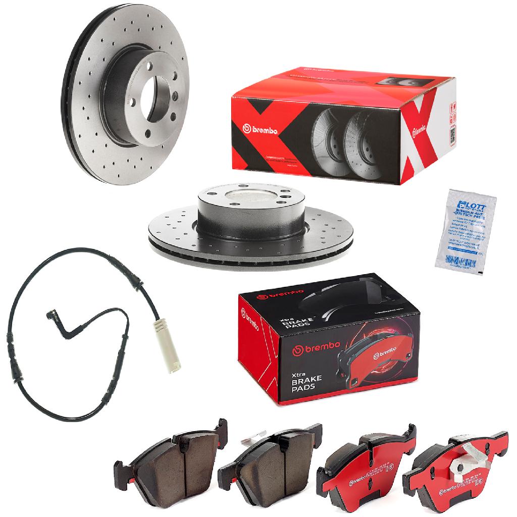 BREMBO Bremsbelagsatz, Scheibenbremse P 06 036X + Bremsscheibe 09.B337.2X + Warnkontakt, Bremsbelagverschleiß A 00 211